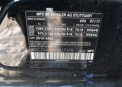 2018 Mercedes-Benz Gla 250 4Matic from USA, damaged, VIN WDCTG4GBXJJ417378
